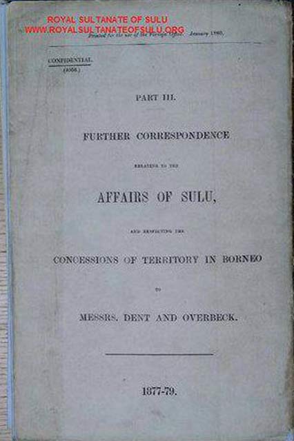 British Foreign Office, 1877 - 1879, Affairs of Sulu. From old documents – Correspondence between HM Sultan of Sulu and HM Queen of Great Britain.