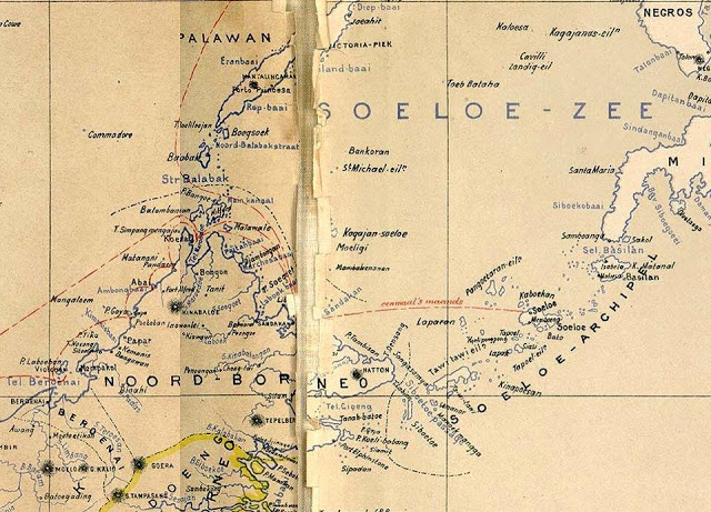 Sulu Archipelago, North Borneo and Sulu Sea (part of map of Dutch East Indies, 1893).